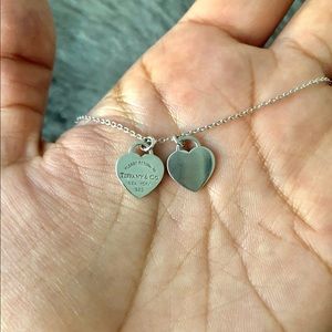 Tiffany Mini Double Heart Tag Pendant 